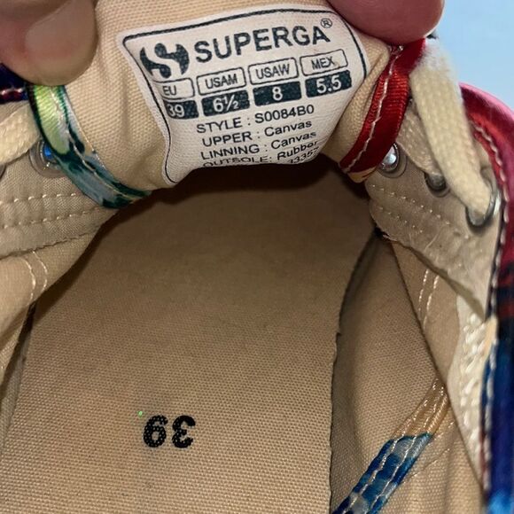 EXCELLENT CONDITION WOMEN’S SIZE 8 SUPERGA LACE-UP FLORAL SHOES - Picture 3 of 8